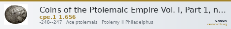 Coins of the Ptolemaic Empire Vol. I, Part 1, no. 656 — CANOA