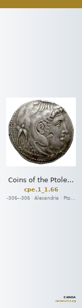Coins of the Ptolemaic Empire Vol. I, Part 1, no. 66 — CANOA