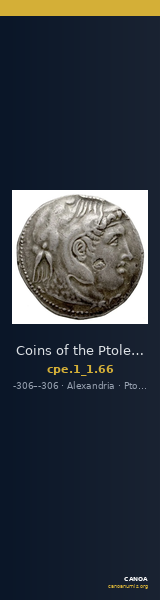 Coins of the Ptolemaic Empire Vol. I, Part 1, no. 66 — CANOA