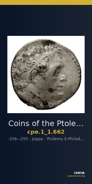 Coins of the Ptolemaic Empire Vol. I, Part 1, no. 662 — CANOA