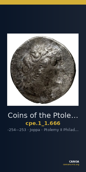Coins of the Ptolemaic Empire Vol. I, Part 1, no. 666 — CANOA