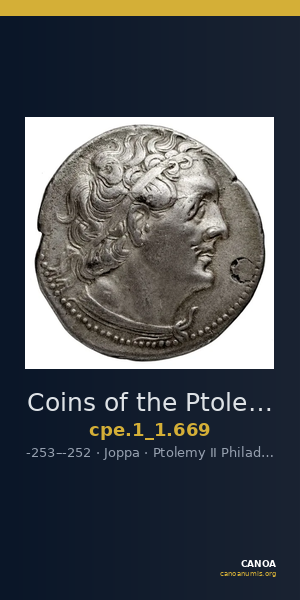Coins of the Ptolemaic Empire Vol. I, Part 1, no. 669 — CANOA