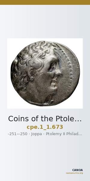 Coins of the Ptolemaic Empire Vol. I, Part 1, no. 673 — CANOA