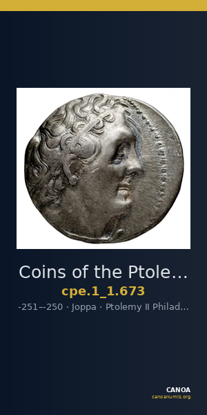 Coins of the Ptolemaic Empire Vol. I, Part 1, no. 673 — CANOA