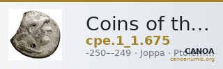 Coins of the Ptolemaic Empire Vol. I, Part 1, no. 675 — CANOA