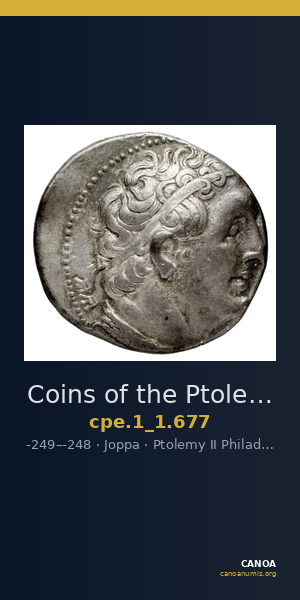 Coins of the Ptolemaic Empire Vol. I, Part 1, no. 677 — CANOA