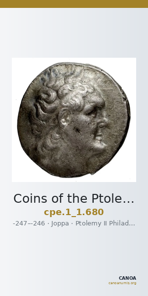 Coins of the Ptolemaic Empire Vol. I, Part 1, no. 680 — CANOA