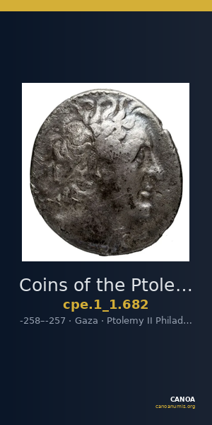 Coins of the Ptolemaic Empire Vol. I, Part 1, no. 682 — CANOA