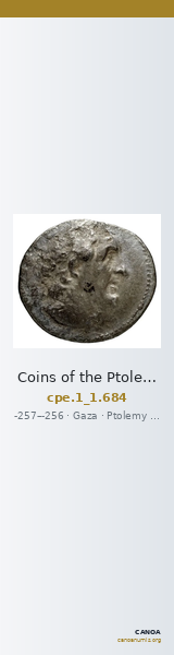 Coins of the Ptolemaic Empire Vol. I, Part 1, no. 684 — CANOA