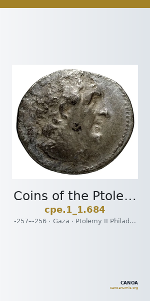Coins of the Ptolemaic Empire Vol. I, Part 1, no. 684 — CANOA