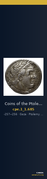 Coins of the Ptolemaic Empire Vol. I, Part 1, no. 685 — CANOA