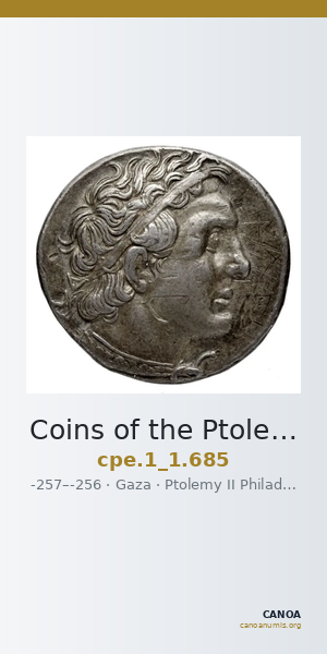 Coins of the Ptolemaic Empire Vol. I, Part 1, no. 685 — CANOA