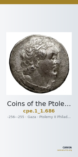 Coins of the Ptolemaic Empire Vol. I, Part 1, no. 686 — CANOA