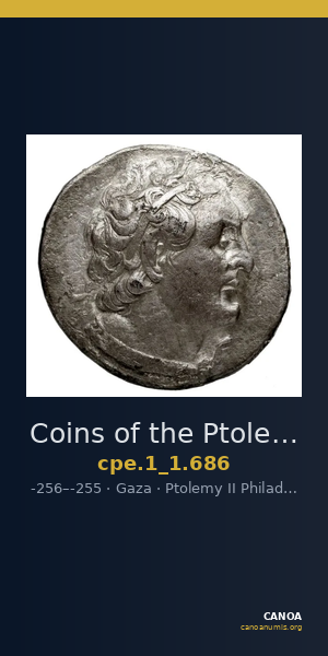 Coins of the Ptolemaic Empire Vol. I, Part 1, no. 686 — CANOA