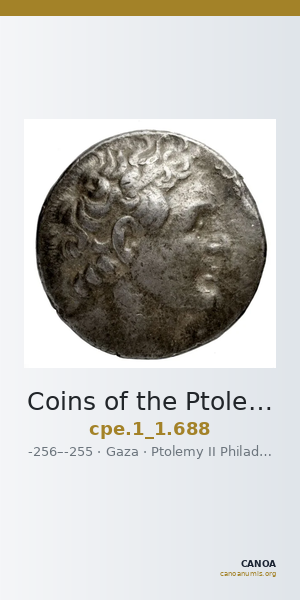 Coins of the Ptolemaic Empire Vol. I, Part 1, no. 688 — CANOA