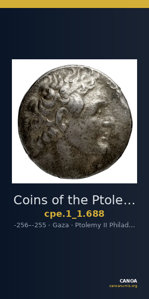Coins of the Ptolemaic Empire Vol. I, Part 1, no. 688 — CANOA
