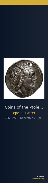 Coins of the Ptolemaic Empire Vol. I, Part 1, no. 699 — CANOA