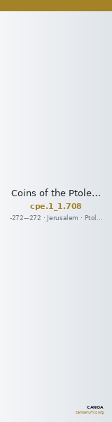 Coins of the Ptolemaic Empire Vol. I, Part 1, no. 708 — CANOA