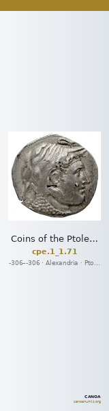 Coins of the Ptolemaic Empire Vol. I, Part 1, no. 71 — CANOA