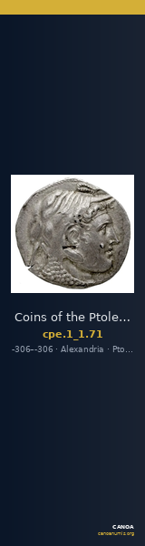 Coins of the Ptolemaic Empire Vol. I, Part 1, no. 71 — CANOA