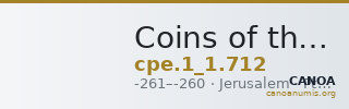Coins of the Ptolemaic Empire Vol. I, Part 1, no. 712 — CANOA