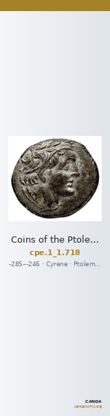 Coins of the Ptolemaic Empire Vol. I, Part 1, no. 718 — CANOA