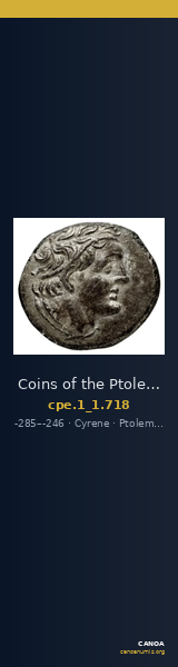 Coins of the Ptolemaic Empire Vol. I, Part 1, no. 718 — CANOA