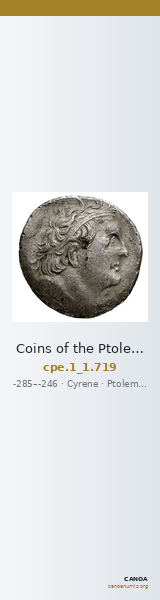 Coins of the Ptolemaic Empire Vol. I, Part 1, no. 719 — CANOA