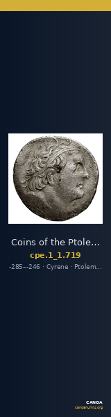 Coins of the Ptolemaic Empire Vol. I, Part 1, no. 719 — CANOA