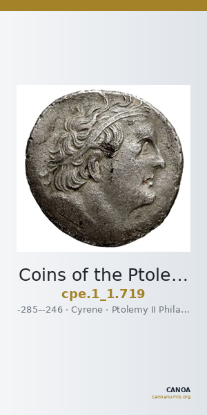 Coins of the Ptolemaic Empire Vol. I, Part 1, no. 719 — CANOA