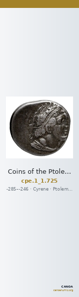 Coins of the Ptolemaic Empire Vol. I, Part 1, no. 725 — CANOA