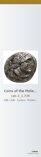 Coins of the Ptolemaic Empire Vol. I, Part 1, no. 726 — CANOA