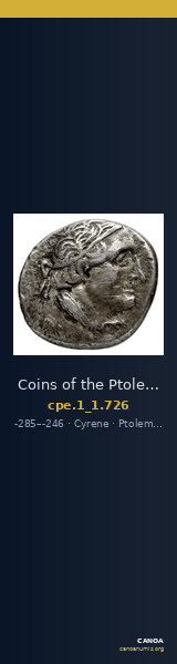 Coins of the Ptolemaic Empire Vol. I, Part 1, no. 726 — CANOA