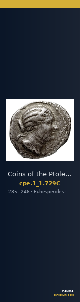 Coins of the Ptolemaic Empire Vol. I, Part 1, no. 729C — CANOA