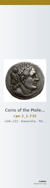 Coins of the Ptolemaic Empire Vol. I, Part 1, no. 732 — CANOA