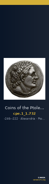 Coins of the Ptolemaic Empire Vol. I, Part 1, no. 732 — CANOA
