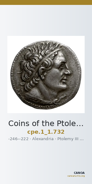 Coins of the Ptolemaic Empire Vol. I, Part 1, no. 732 — CANOA