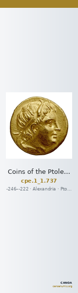 Coins of the Ptolemaic Empire Vol. I, Part 1, no. 737 — CANOA