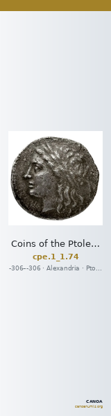 Coins of the Ptolemaic Empire Vol. I, Part 1, no. 74 — CANOA