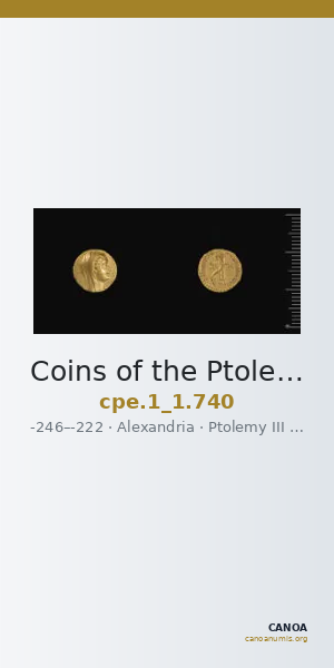 Coins of the Ptolemaic Empire Vol. I, Part 1, no. 740 — CANOA