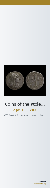 Coins of the Ptolemaic Empire Vol. I, Part 1, no. 742 — CANOA