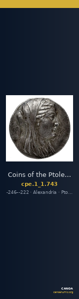 Coins of the Ptolemaic Empire Vol. I, Part 1, no. 743 — CANOA