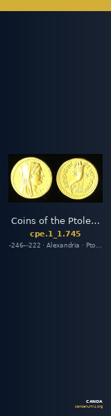 Coins of the Ptolemaic Empire Vol. I, Part 1, no. 745 — CANOA