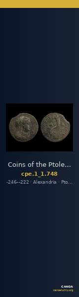 Coins of the Ptolemaic Empire Vol. I, Part 1, no. 748 — CANOA