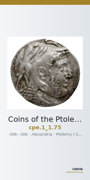 Coins of the Ptolemaic Empire Vol. I, Part 1, no. 75 — CANOA