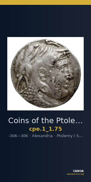 Coins of the Ptolemaic Empire Vol. I, Part 1, no. 75 — CANOA