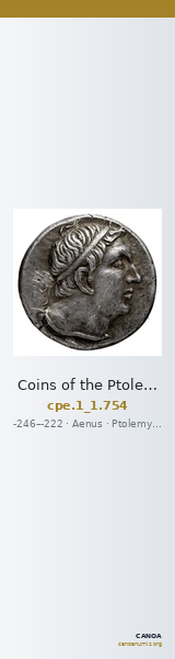 Coins of the Ptolemaic Empire Vol. I, Part 1, no. 754 — CANOA