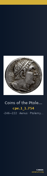 Coins of the Ptolemaic Empire Vol. I, Part 1, no. 754 — CANOA