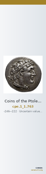 Coins of the Ptolemaic Empire Vol. I, Part 1, no. 763 — CANOA