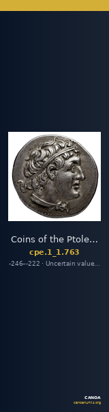 Coins of the Ptolemaic Empire Vol. I, Part 1, no. 763 — CANOA